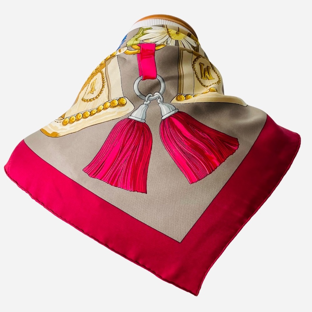 HERMES Aux Champs 1970 Silk Scarf Designed By Caty Latham - Picture 4 of 11